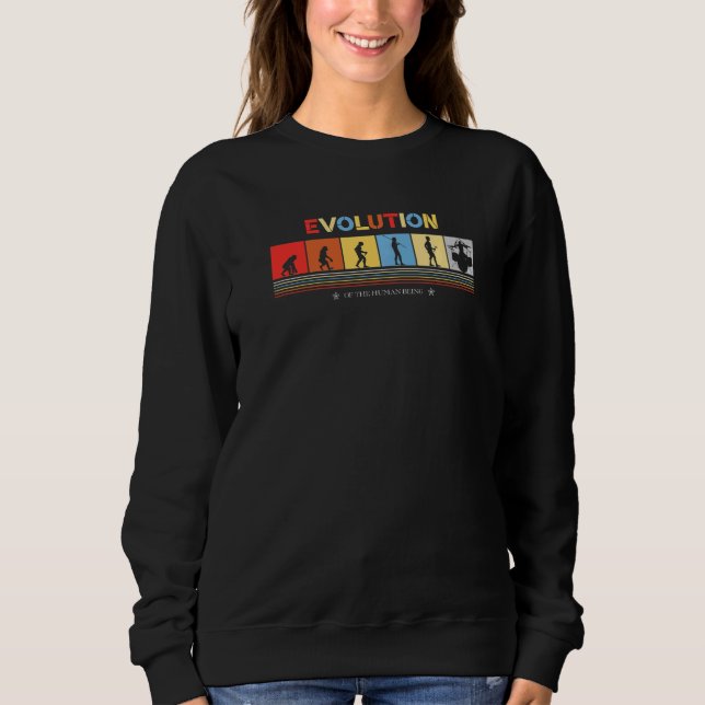 Sweatshirt Évolution De L'Être Humain Drummer Retro les année (Devant)
