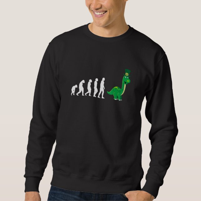 Sweatshirt Évolution Dinosaur Dino Jour de la Saint Patrick (Devant)
