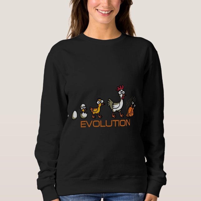 Sweatshirt Évolution du poulet (Devant)