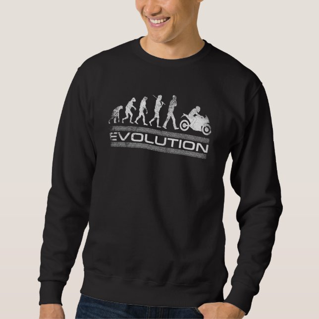 Sweatshirt Evolution Motorcycle Darwin Fun Racer Caf Racer (Devant)
