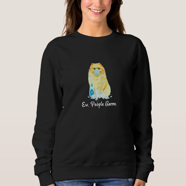 Sweatshirt Ew Gens Germs Pomeranian Chien Portant Un Masque V (Devant)
