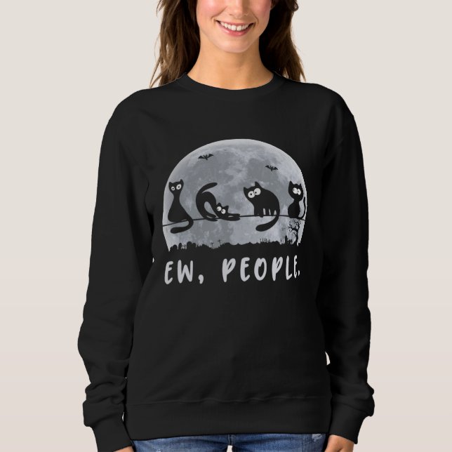 Sweatshirt Ew People  Black Cat Halloween Costume Cute Kitty  (Devant)