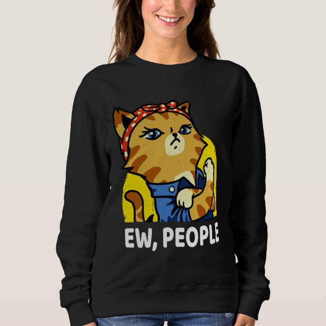 Sweatshirt ew people  womens meowy cat  Purrrsist Cat Kitty (Devant)