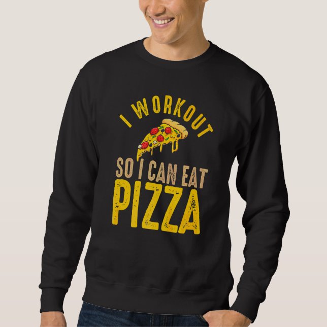 Sweatshirt Exercice Fitness Entraînement Pizza Nourriture (Devant)