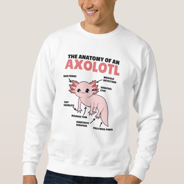 Sweatshirt Explication Axolotl Anatomie D'Un Axolotl (Devant)