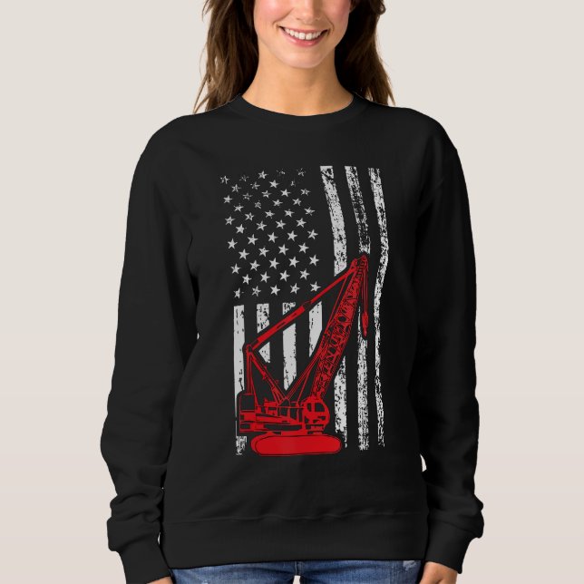 Sweatshirt Exploitant De Grue Pour Hommes US Équipement Lourd (Devant)