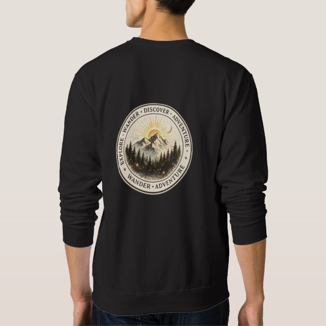 Sweatshirt Explorer Randonnée Découverte Devant Poitrine Dos  (Dos)