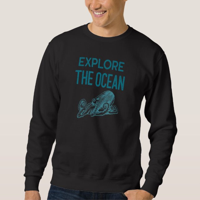 Sweatshirt Explorez L'Océan Calmar Géant Calmar Profond Mer B (Devant)