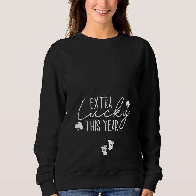 Sweatshirt Extra Lucky Cette Année Grossesse St Patrick Lucky (Devant)