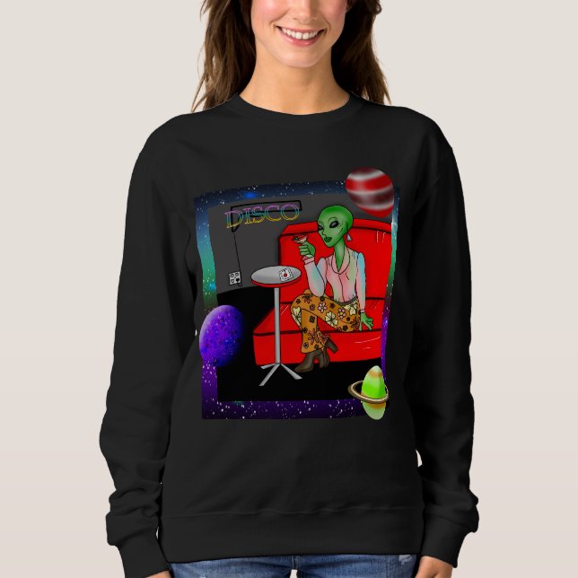 Sweatshirt Extraterrestre rétro des années 1970 dans Disco Lo (Devant)