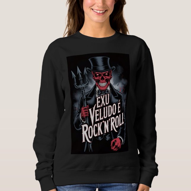 Sweatshirt Exu Veludo é Rock'N'Roll #1 (Devant)