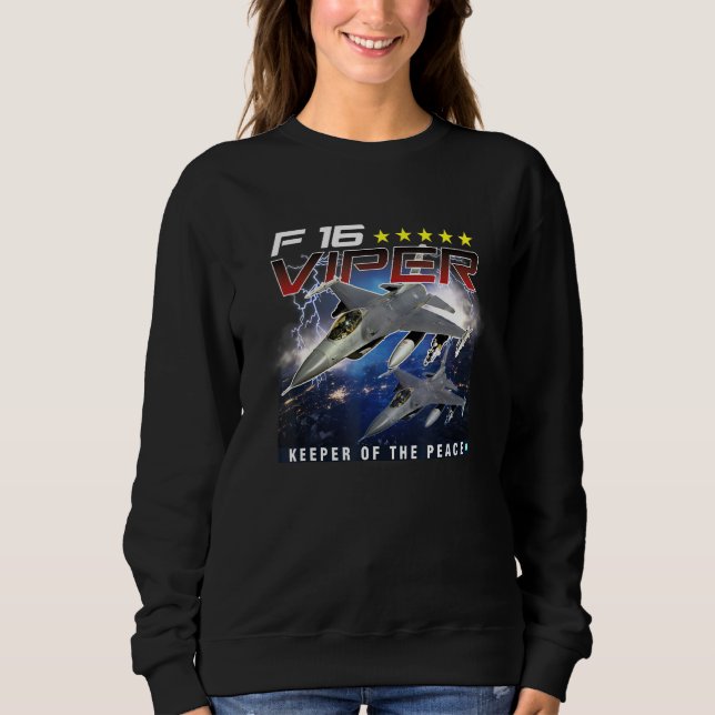 Sweatshirt F 16 Avion pilote à réaction (Devant)