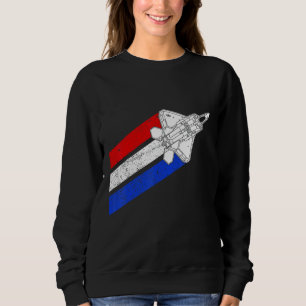 Sweatshirt F-22 Raptor Avion USA Contrails Rouge Blanc Bleu