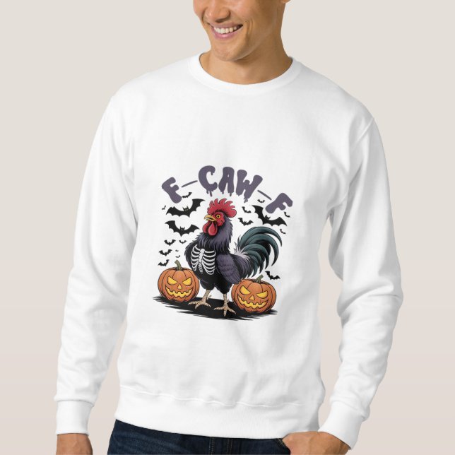 Sweatshirt F Caw F Humor Crow Gothic Funny Style (Devant)