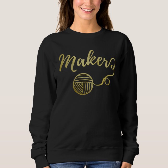 Sweatshirt Fabricant ・ Fer et artisanat Typographie Faux Gold (Devant)