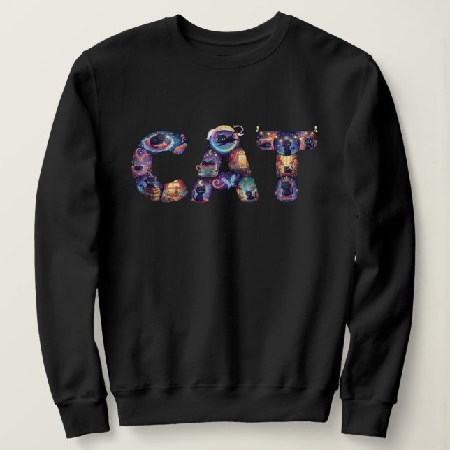 Sweatshirt Fabriqué à partir de chat  (Design devant)