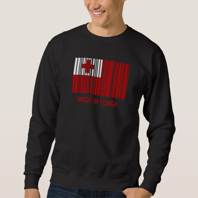 Sweatshirt Fabriqué à Tonga Indicatif Drapeau (Devant)