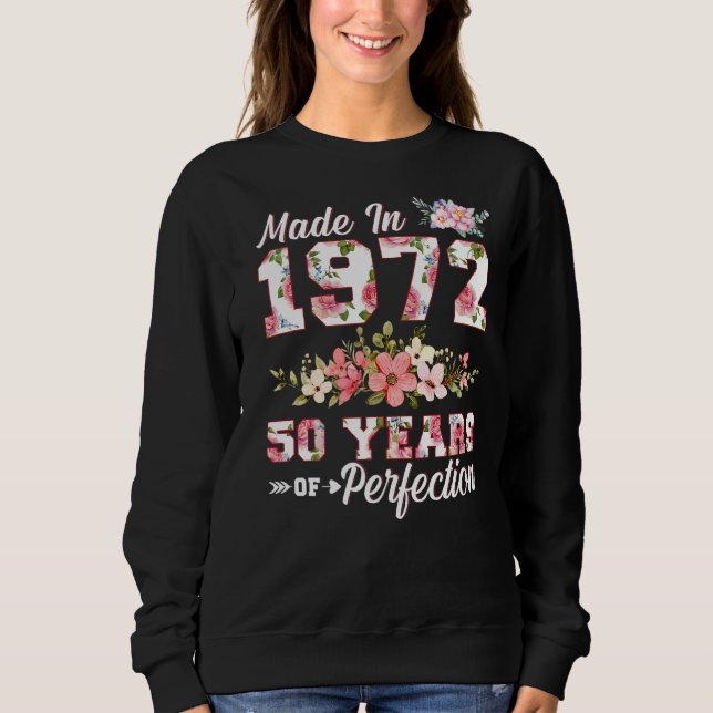 Sweatshirt Fabriqué En 1972 50 Ans De Perfection 50E B Jour F (Devant)