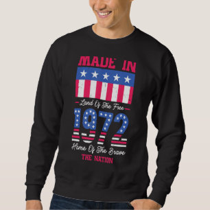Sweatshirt Fabriqué En 1972 T Chemises Usa Terrain De Libre M