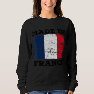 Sweatshirt Fabriqué En France Avec Le Cool Graphique Drapeau