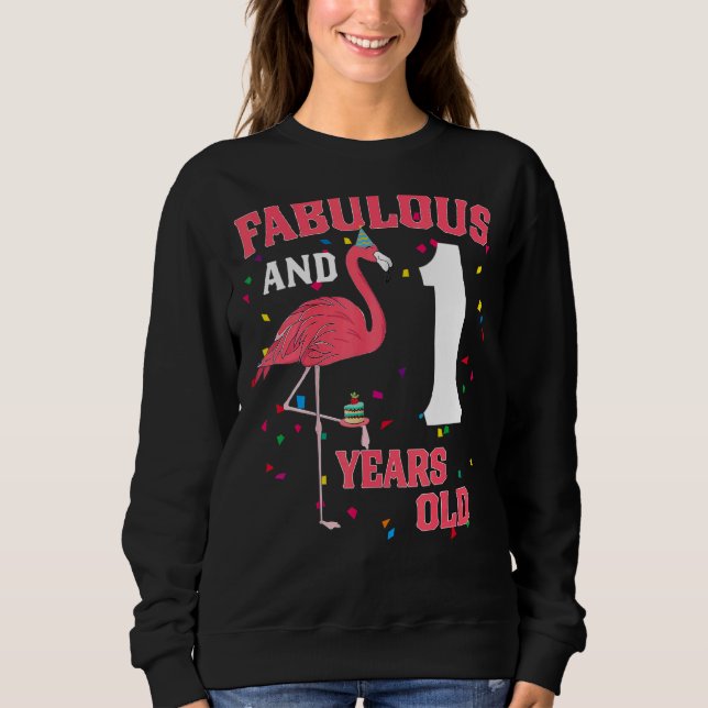 Sweatshirt Fabuleux Et 1 Ans Flamant rose Rose Anniversaire P (Devant)