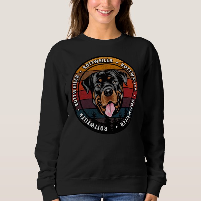 Sweatshirt Face de chien rétro tournoyée Rottweiler 25 (Devant)