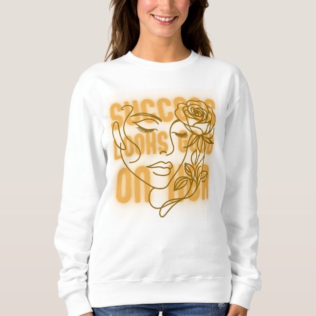 Sweatshirt Face Line Art Femmes Citations d'autonomisation Ja (Devant)