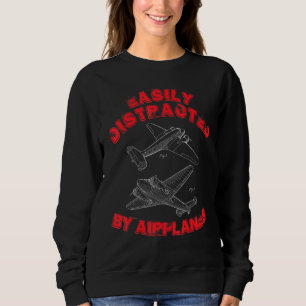 Sweatshirt Facilement Distrait Par Avion Avion Avion Avion