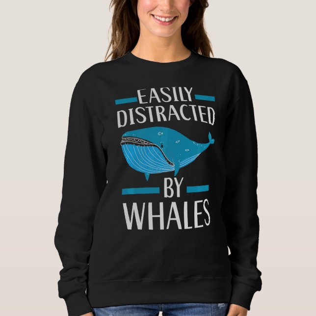 Sweatshirt Facilement Distrait Par Baleines Mammifères Marins (Devant)
