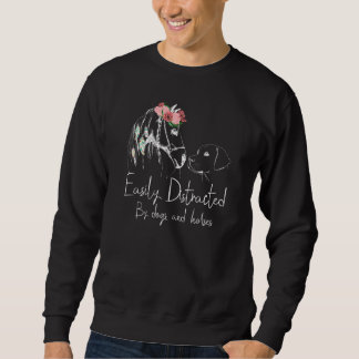 Sweatshirt Facilement Distrait Par Chiens Et Chevaux Cheval P