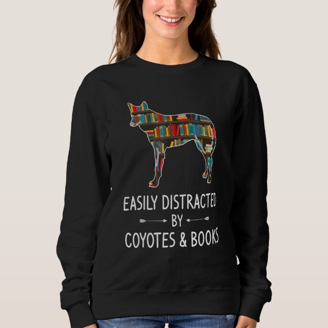 Sweatshirt Facilement Distrait Par Coyotes & Livres Wolf Pup (Devant)