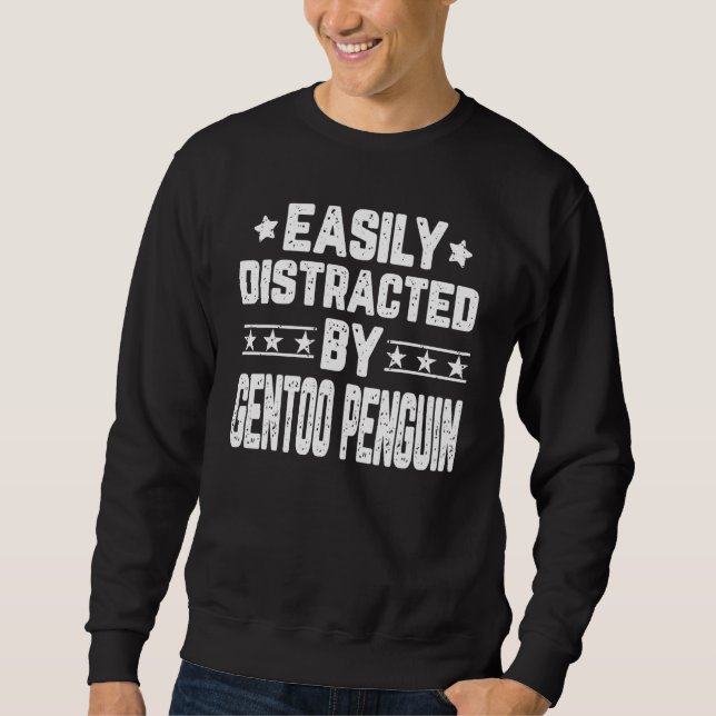 Sweatshirt Facilement Distrait Par Gentoo Penguin Penguin (Devant)