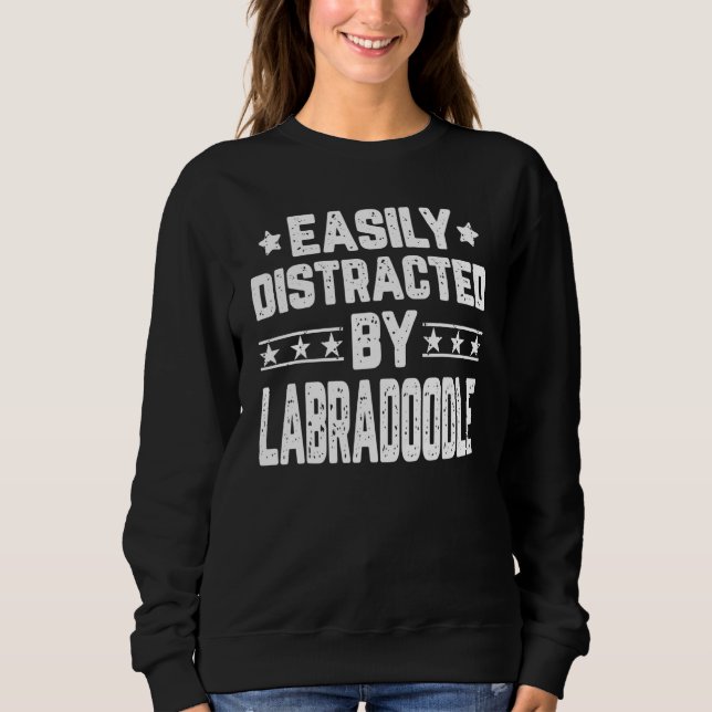 Sweatshirt Facilement Distrait Par Labradoodle  Chien (Devant)
