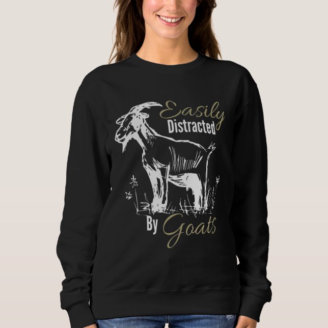 Sweatshirt Facilement Distrait Par L'Agriculteur Chèvres (Devant)