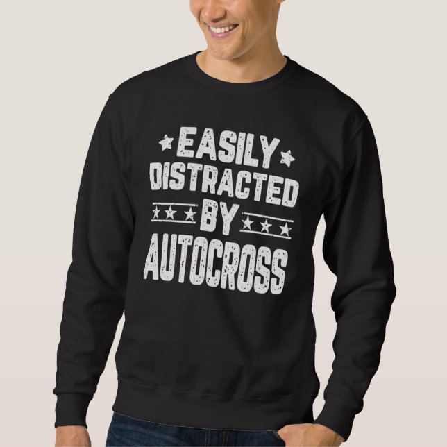 Sweatshirt Facilement distrait par l'autocross  Course automo (Devant)