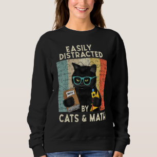 Sweatshirt Facilement Distrait Par Les Chats Et Math Cat & Ma
