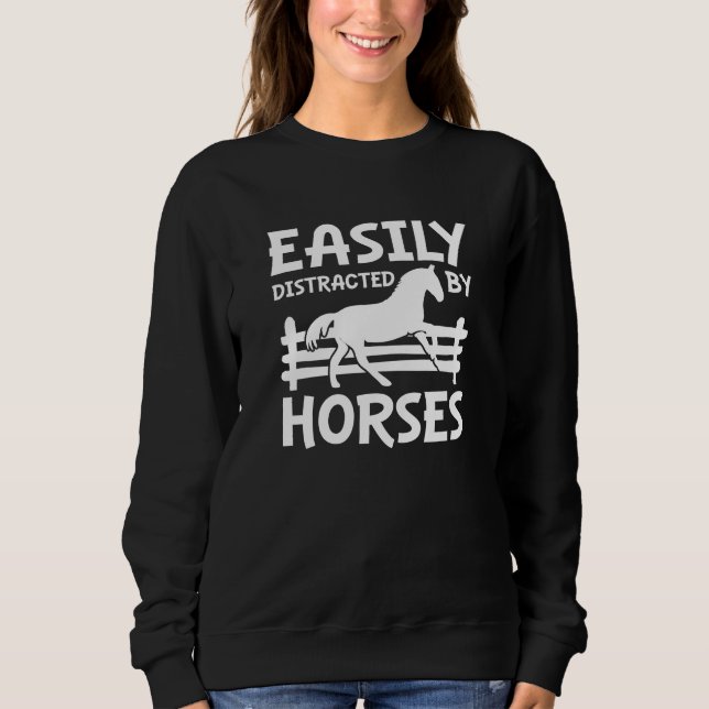 Sweatshirt Facilement Distrait Par Les Chevaux (Devant)