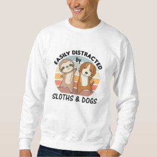Sweatshirt Facilement Distrait Par Les Fentes Et Chiens Fente