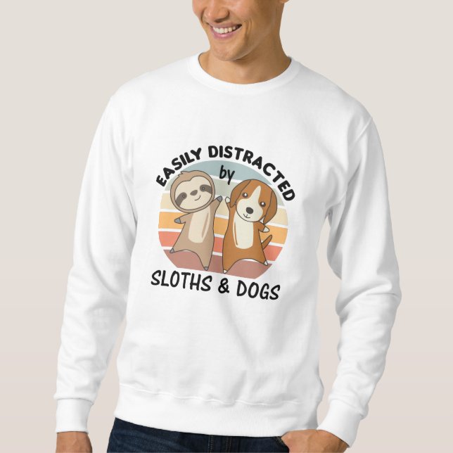 Sweatshirt Facilement Distrait Par Les Fentes Et Chiens Fente (Devant)