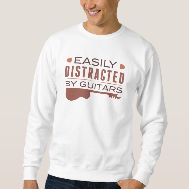 Sweatshirt Facilement Distrait Par Les Guitares (Devant)