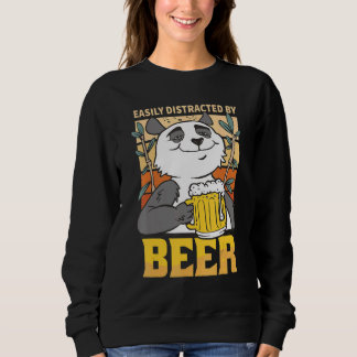 Sweatshirt Facilement Distrait par les Hommes Panda Bière Mar