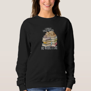 Sweatshirt Facilement Distrait Par Les Livres Et Les Chats