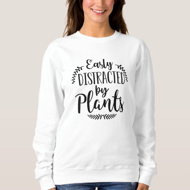 Sweatshirt Facilement Distrait Par Les Plantes (Devant)