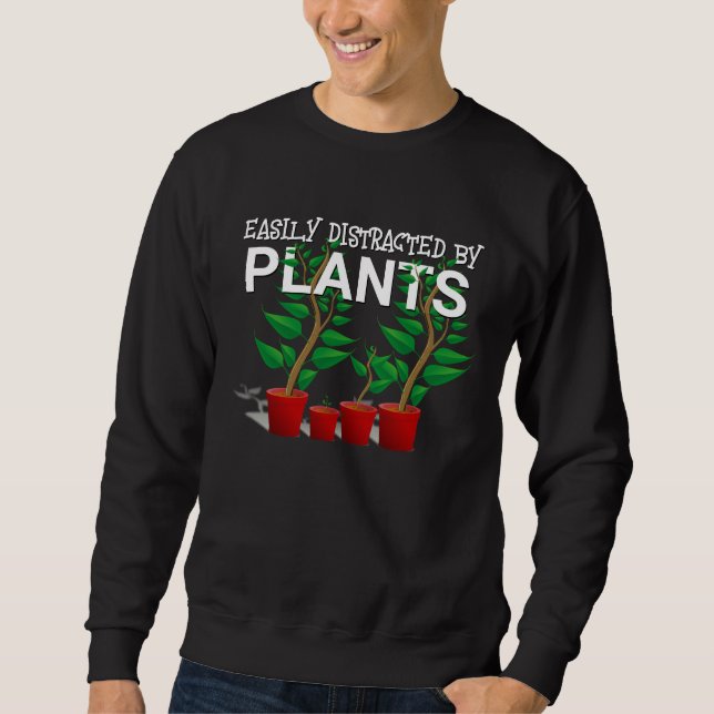 Sweatshirt FACILEMENT DISTRAIT PAR LES PLANTES Unisexe  (Devant)
