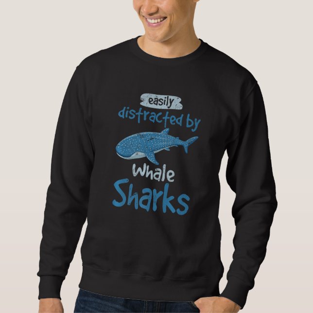 Sweatshirt Facilement Distrait Par Les Requins Baleines Cute  (Devant)