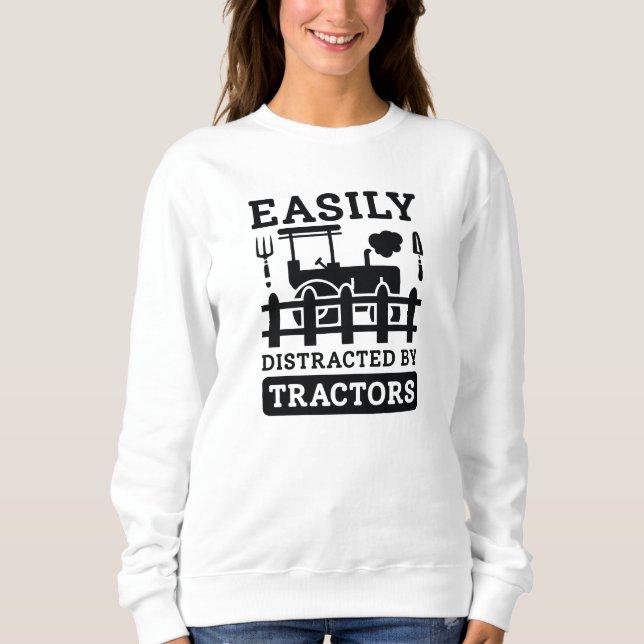 Sweatshirt Facilement Distrait Par Les Tracteurs (Devant)