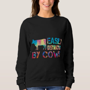 Sweatshirt Facilement Distrait Par Les Vaches Nouvelle Peintu