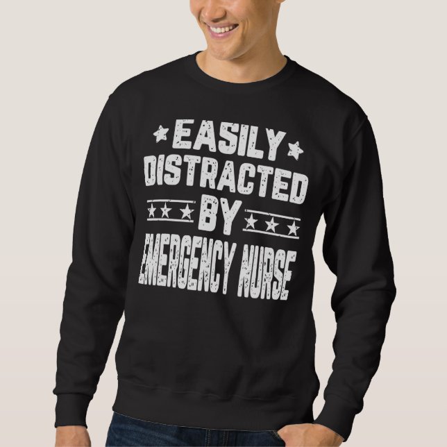 Sweatshirt Facilement Distrait Par L'Urgence Infirmière N (Devant)
