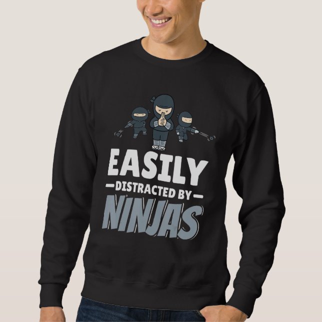 Sweatshirt Facilement Distrait Par Ninjas Japonais Shinobi Sa (Devant)