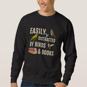Sweatshirt Facilement Distrait Par Oiseaux & Livres Vintage D